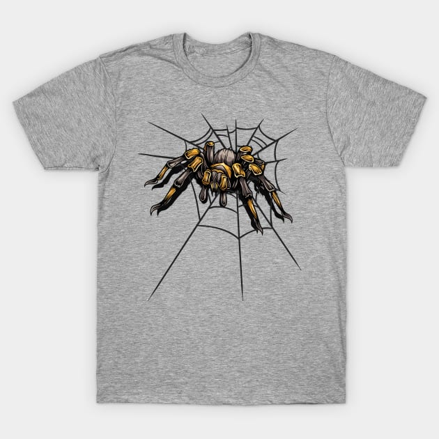 Halloween Spider Web Tarantula T-Shirt by RadStar